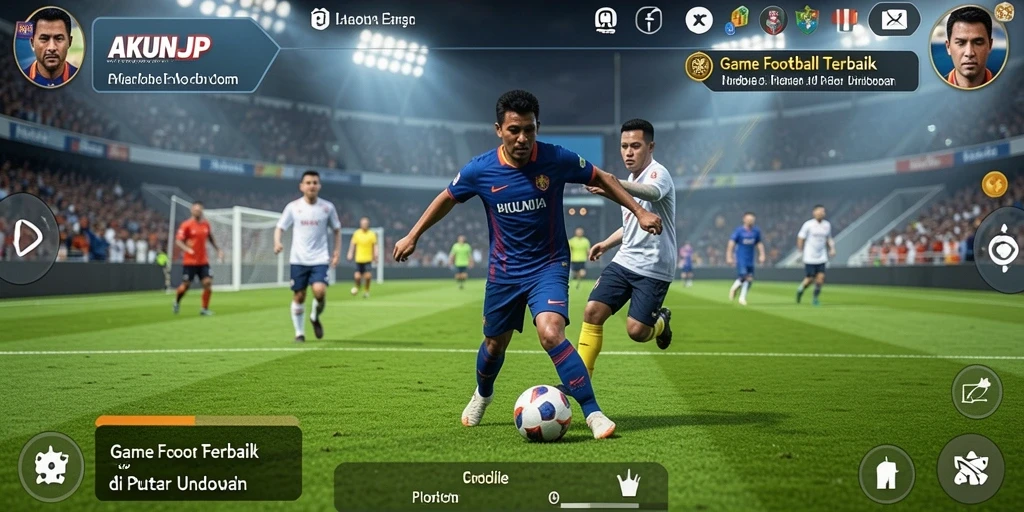 Tampilan gameplay AKUNJP yang menarik dan penuh aksi Football.
