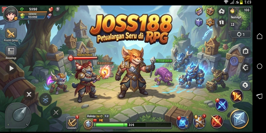 Screenshot gameplay JOSS188 menampilkan pertarungan epik dan karakter yang menarik.