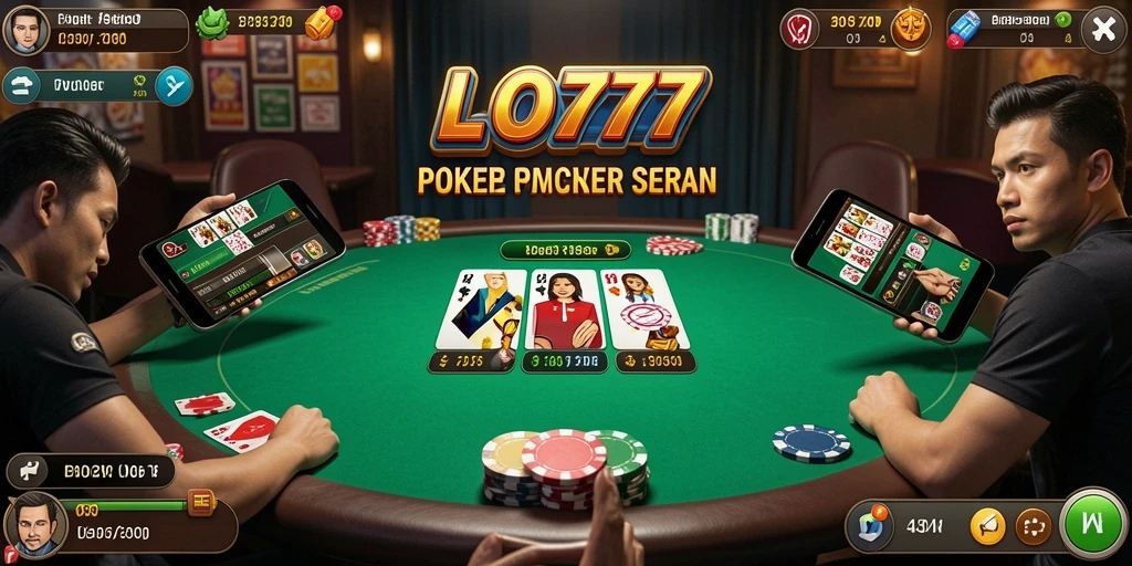 Tampilan gameplay LJO777 menunjukkan aksi poker yang mendebarkan.