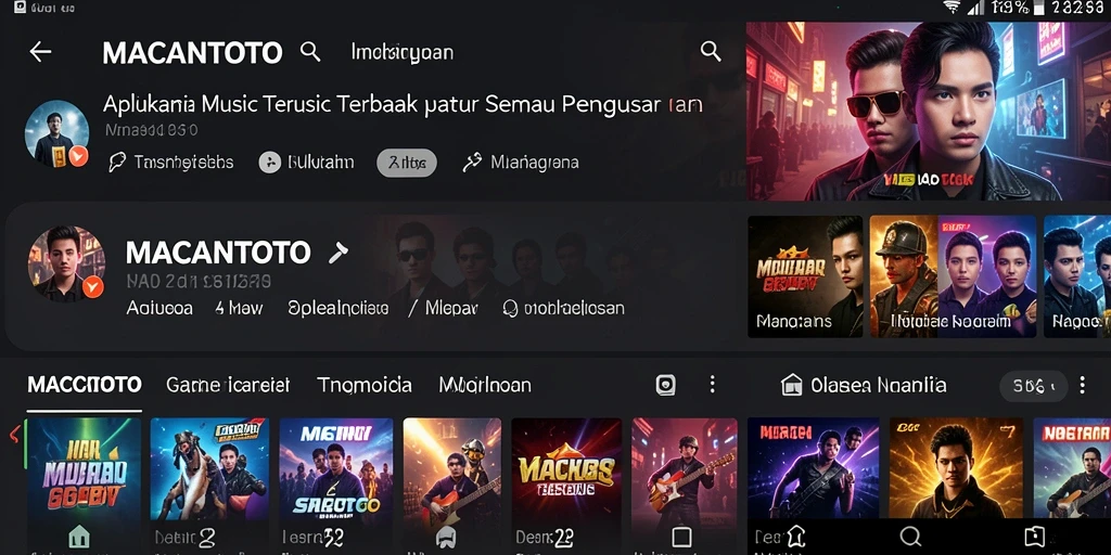Tampilan gameplay <strong>MACANTOTO</strong> dengan berbagai genre musik yang menarik.