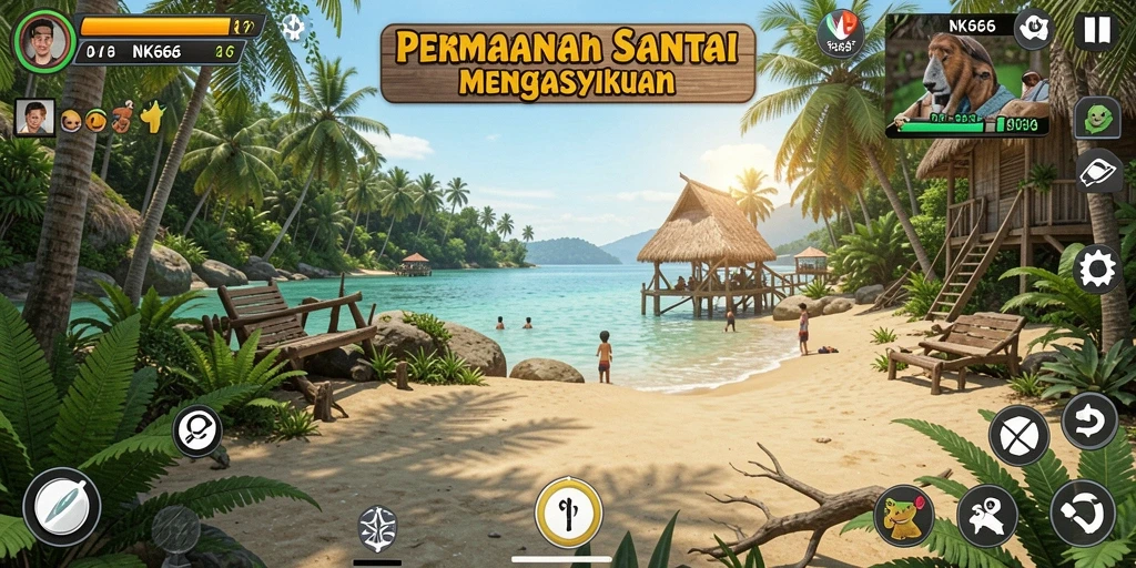 Tampilan gameplay NK666 yang menarik dan penuh warna.