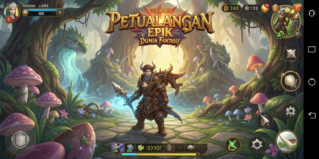Tangkapan layar OJA89 menampilkan petualangan epik dalam dunia fantasi RPG.