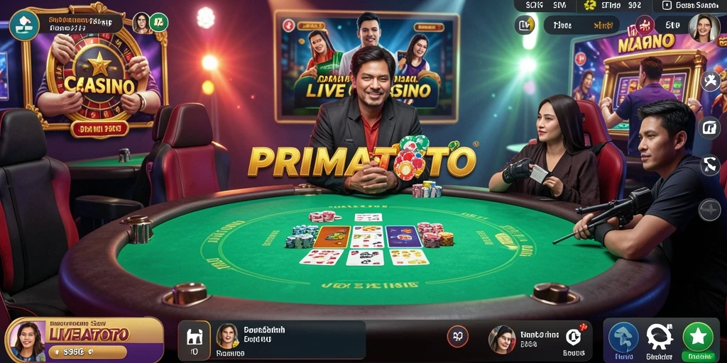 Tampilan permainan Live Casino PRIMATOTO yang menawan dan interaktif.