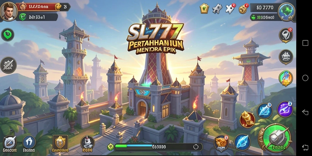Screenshot menampilkan gameplay menara pertahanan yang mendebarkan.