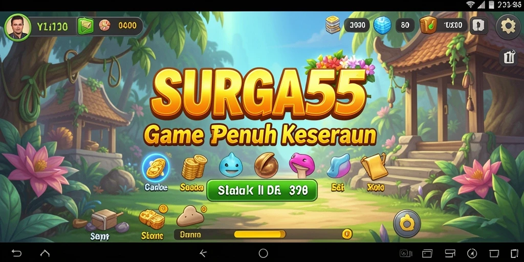 Screenshot utama SURGA55 menampilkan gameplay menawan dari genre Idle.
